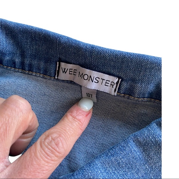 NWT Wee Monster Denim Red POW Patchwork Jacket in Pink & Red size 10 - Picture 4 of 9